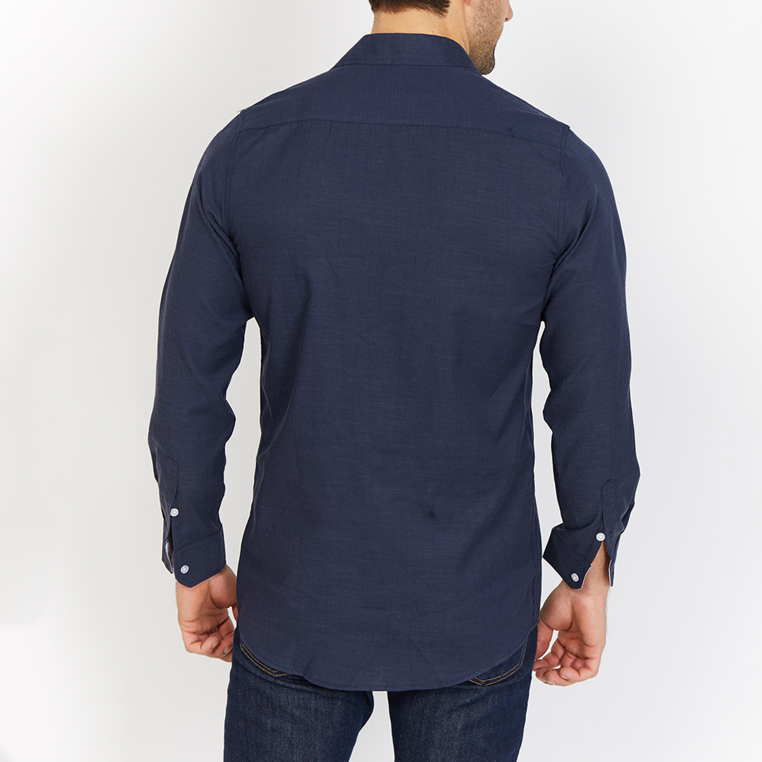 Louis Button Up // Navy (XL) - Blanc - Touch of Modern