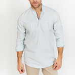 Blanc // Button Up // Light Turquoise (Large)