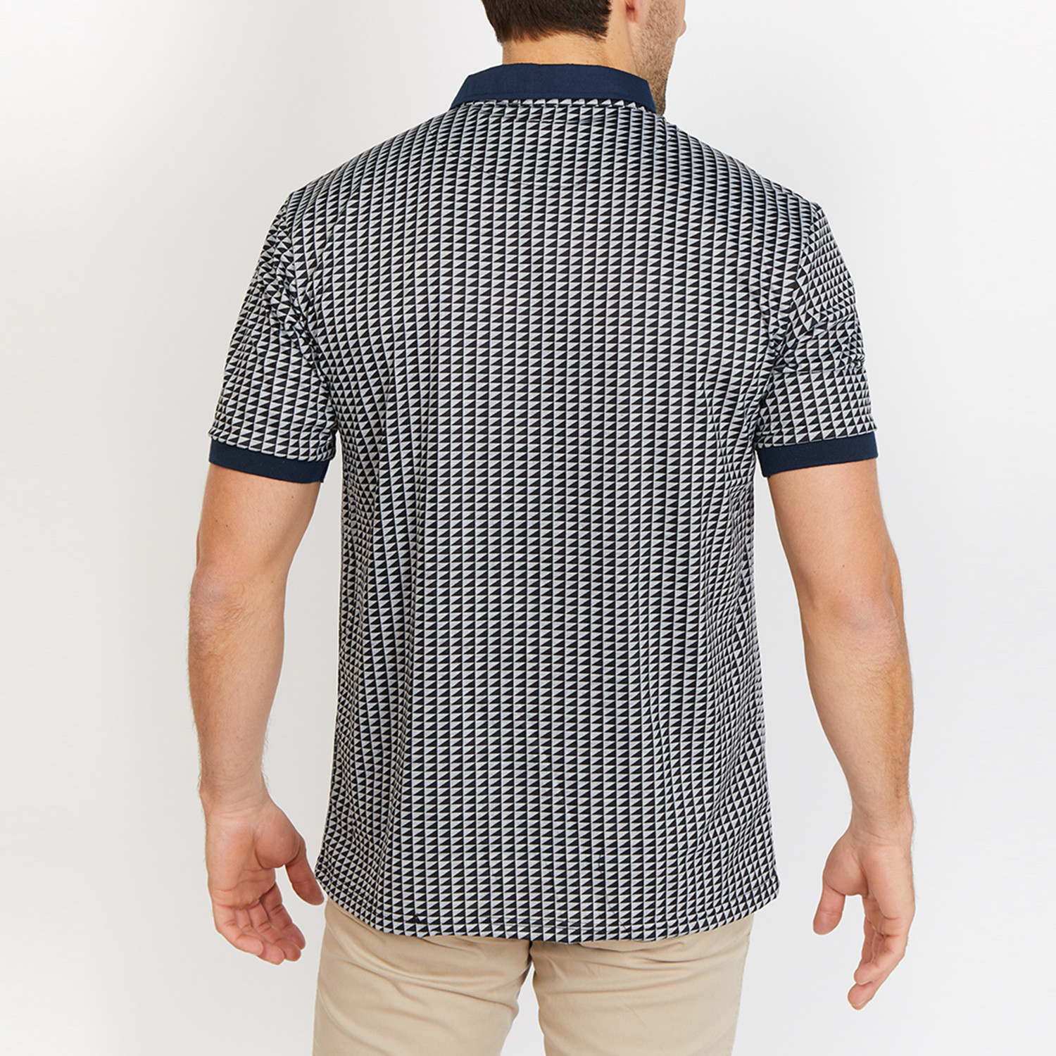 Logan Patterned Polo Shirt // Gray Patterned (Small) - Blanc - Touch of ...