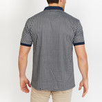Logan Patterned Polo Shirt // Gray Patterned (Large)
