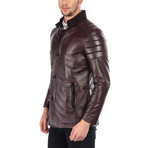 Piero Leather Jacket Slim Fit // Oxblood (XL)