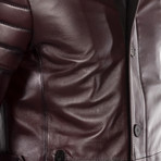 Piero Leather Jacket Slim Fit // Oxblood (2XL)
