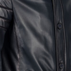 Gabriele Leather Jacket Slim Fit // Navy (2XL)