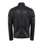 Zane Leather Jacket Regular Fit // Black (2XL)