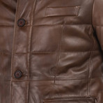 Ben Leather Coat Slim Fit // Antique Brown (2XL)