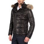 Louis Leather Coat Regular Fit // Black (XS)