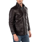 Travis Leather Coat Regular Fit // Brown (2XL)