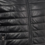 Walter Leather Coat Regular Fit // Black (XL)