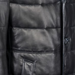 Ryan Leather Coat Regular Fit // Black (XL)