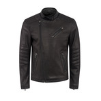 Milo Leather Jacket Slim Fit // Black (S)