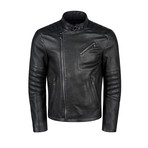 Milo Leather Jacket Slim Fit // Black (2XL)