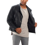 Milo Leather Jacket Slim Fit // Black (2XL)