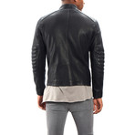 Milo Leather Jacket Slim Fit // Black (L)