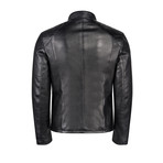 Ray Leather Jacket Slim Fit // Black (M)
