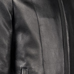 Ray Leather Jacket Slim Fit // Black (L)