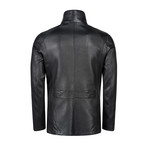 Avery Leather Jacket Regular Fit // Black (XL)