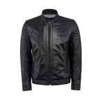 Otto Leather Jacket Slim Fit // Black (XL)