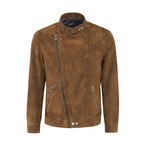 Monty Suede Leather Jacket Slim Fit // Tobacco (L)