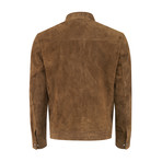 Monty Suede Leather Jacket Slim Fit // Tobacco (XS)