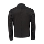 Edison Leather Jacket Slim Fit // Black (XL)