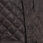 Axle Leather Coat Regular Fit // Violet Brown (2XL)