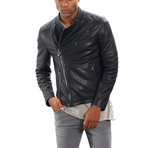 Milo Leather Jacket Slim Fit // Black (L)