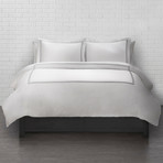 Satin Stitched 100% Cotton Percale Duvet Set // Silver (Full/Queen)