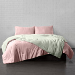 Reversible Brushed Microfiber Plush Down-Alt Comforter Set // Rose/Sage (Twin)