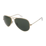 Aviator Large Metal // Gold + Green G-15