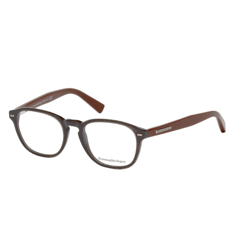 Men's EZ5057-005 Eyeglasses // Black Stripe + Burgundy