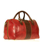 Auguste Travel Bag // Red + Brown