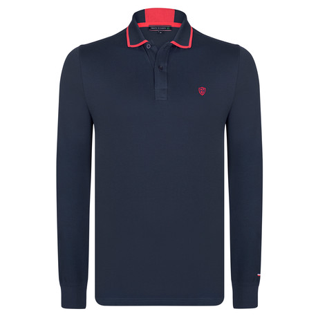 Michael Long Sleeve Polo Shirt // Navy (S)