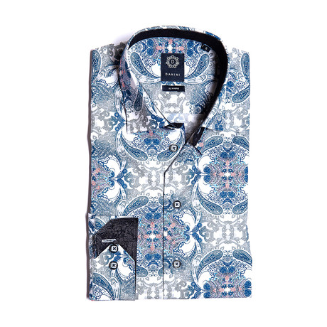 Henry Modern Fit Dress Shirt // White + Blue (S)