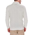 Zip-Up Textured Sweater // Ecru (M)
