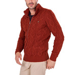 Zip-Up Textured Sweater // Tile (2XL)
