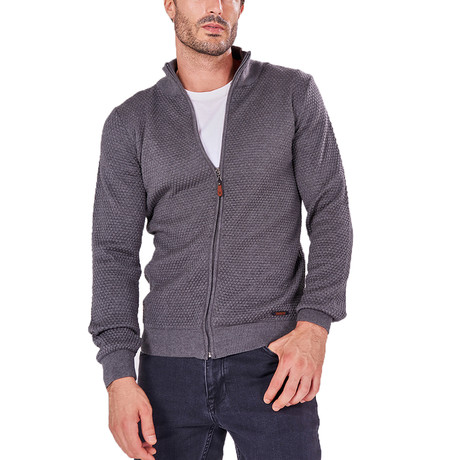 Knitted Zip-Up Jacket // Anthracite (S)