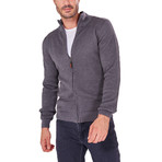 Knitted Zip-Up Jacket // Anthracite (M)