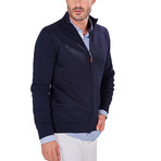 Knitted Zip-Up Jacket // Navy (S)