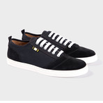 Suede + Canvas Low Sneaker // Black + Black (Euro: 42)