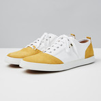 Suede + Canvas Low Sneaker // Gold + White (Euro: 44)