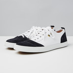 Suede + Canvas Low Sneaker // Navy + White (Euro: 43)