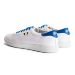 Canvas Low Sneaker // White + Royal Blue (Euro: 40)
