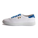 Canvas Low Sneaker // White + Royal Blue (Euro: 44)