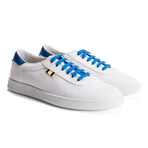 Canvas Low Sneaker // White + Royal Blue (Euro: 45)