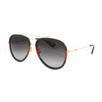 GG0062S Sunglasses // Gold + Green + Red