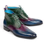Wingtip Ankle Boots // Blue + Purple + Green (Euro: 40)