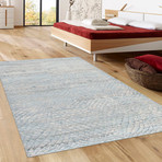 Phoenix // Hand-Knotted Wool Area // Light Blue // 5'6" x 8'