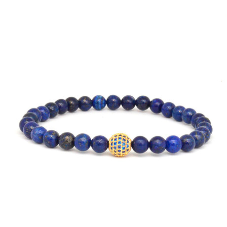 Lapis Lazuli + Gold and Blue Bracelet