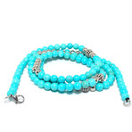 Necklace + Wrap Bracelet // Turquoise + Silver Cubic Zirconia
