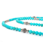 Necklace + Wrap Bracelet // Turquoise + Silver Cubic Zirconia